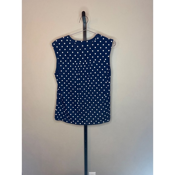 Old Navy Tops - Old Navy Navy Blue White Polka Dot Sleeveless Button Down Blouse Top Medium Tall